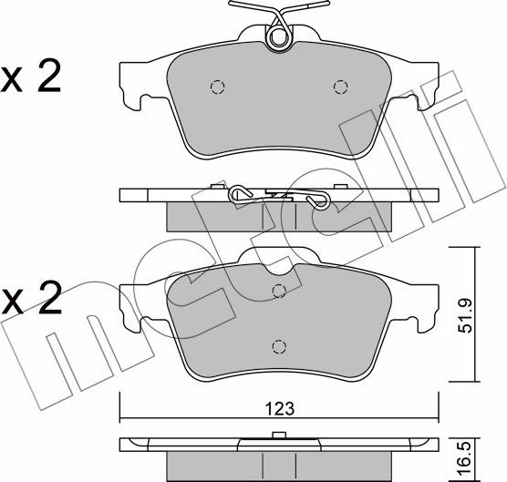 Тормозные колодки Metelli задние для Volvo V40 Cross Country I 2012-2019. Артикул 22-0337-1