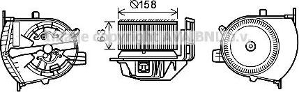 Вентилятор, мотор печки (отопителя) салона AVA. Артикул RT8585