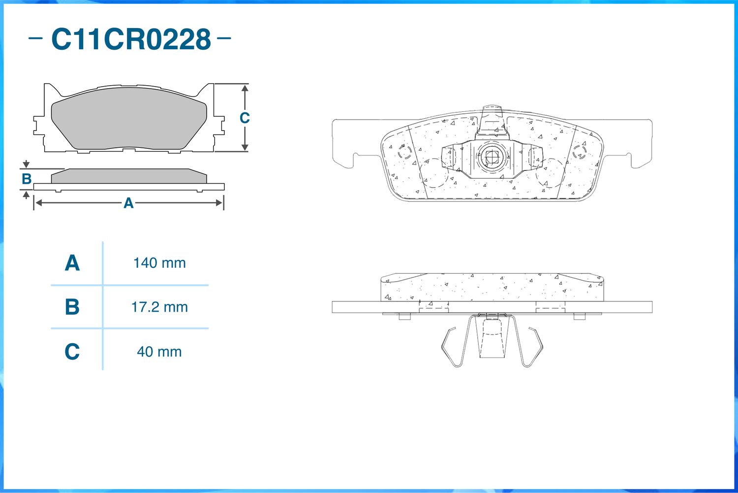 Колодки тормозные передние (Low Metallic) (Cworks). Артикул C11CR0228