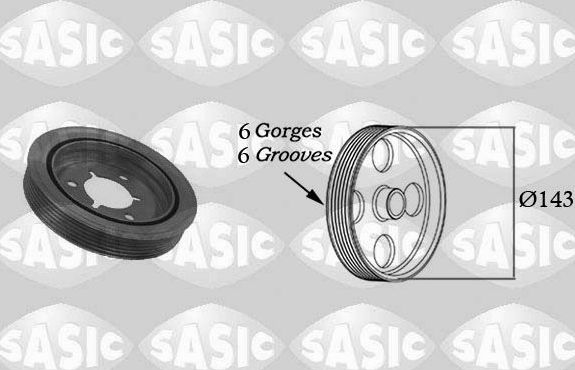 Шкив коленвала Sasic для Peugeot Partner II 2008-2018. Артикул 2150001