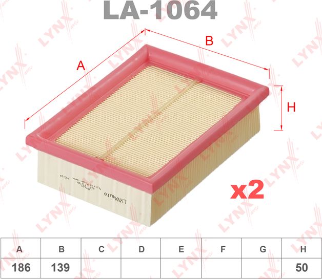 Воздушный фильтр LYNXauto. Артикул LA-1064