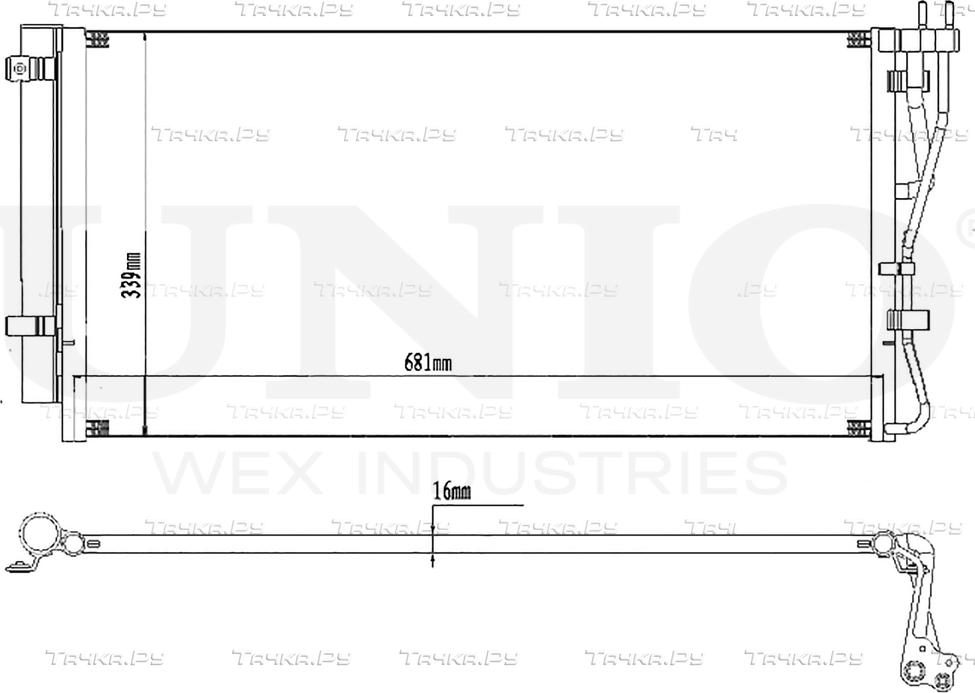 Радиатор кондиционера (Unio). Артикул RAD-30026