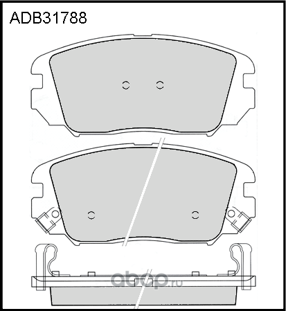 Колодки тормозные HYUNDAI Creta (17-),i30 KIA Ceed (07-) передние (4шт.) ALLIED (Allied Nippon). Артикул ADB31788