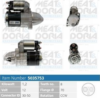 Стартер Meat & Doria для Jeep Compass I 2006-2016. Артикул 5035753