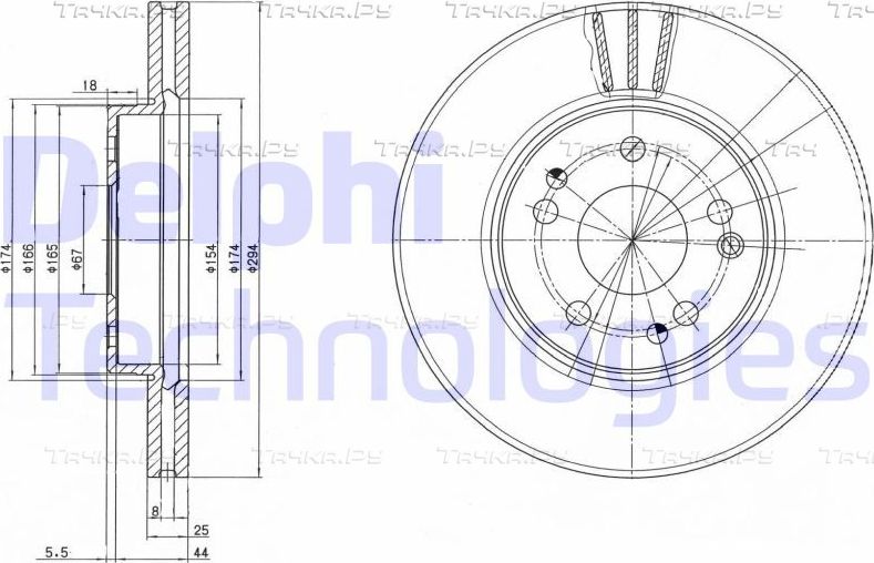 Тормозной диск Delphi передний для Mercedes-Benz E-Класс I (W124) 1993-1998. Артикул BG2772