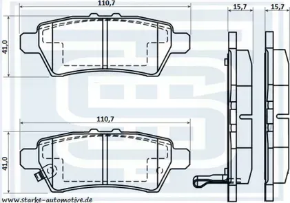 Колодки тормозные задние (Starke). Артикул 179887