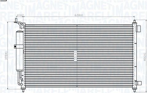 Радиатор кондиционера (конденсатор) Magneti Marelli для Nissan Note I 2006-2012. Артикул 350203829000