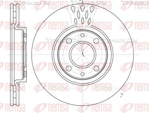 Тормозной диск Remsa передний для Alfa Romeo 155 I 1995-1997. Артикул 6443.10