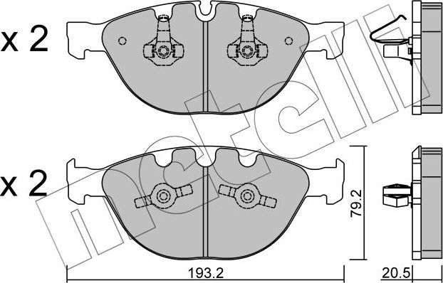 Тормозные колодки Metelli. Артикул 22-0772-0