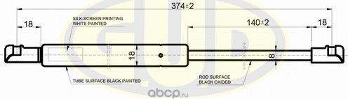Амортизатор (упор) капота G.U.D.. Артикул GGS010124