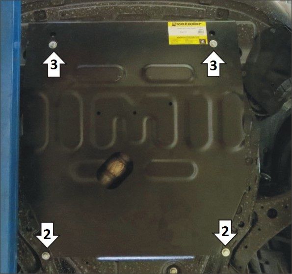 Защита усиленная Мотодор для картера, КПП и радиатора Changan UNI-K 2020-2026. Артикул 77203