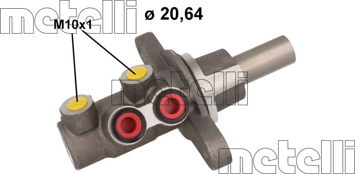Тормозной цилиндр главный Metelli (алюминий). Артикул 05-1127