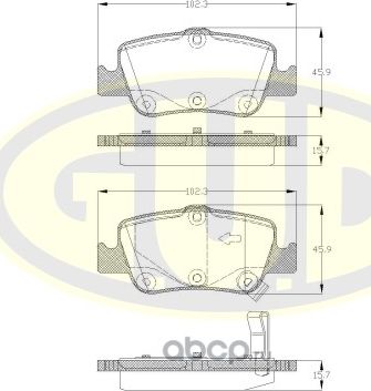 Колодки тормозные дисковые | зад | (G.u.d). Артикул GBP135602