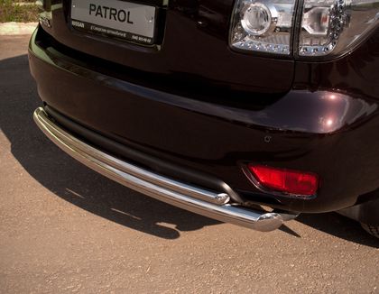 Защита RusStal заднего бампера d76/42 (дуга) для Nissan Patrol Y62 2010-2014. Артикул PAZ-000783