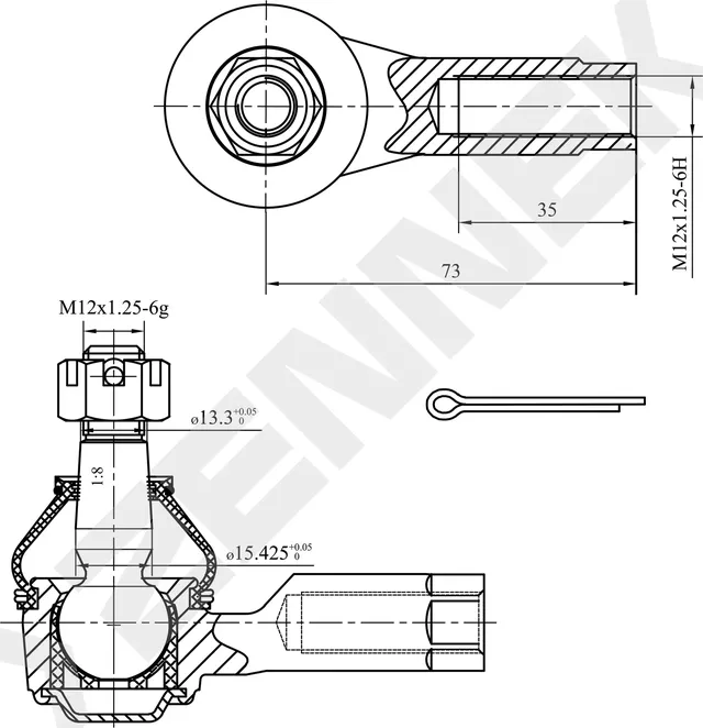 Наконечник рулевой левый/правый MAZDA 323 89-98 (Zennek). Артикул DTE0035