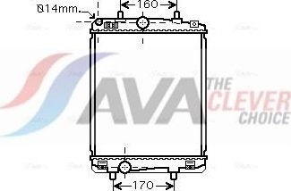 Радиатор охлаждения двигателя AVA. Артикул TOA2364