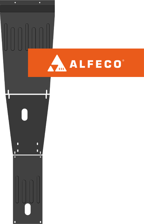 Защита Alfeco для радиатора, картера и КПП (3 части) Jac N35 2019-2026. Артикул ALF.56.06