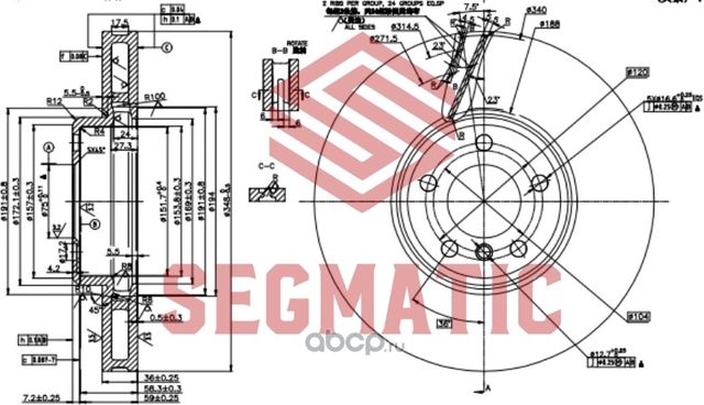 ДИСК ТОРМОЗНОЙ (Segmatic). Артикул SBD30093436