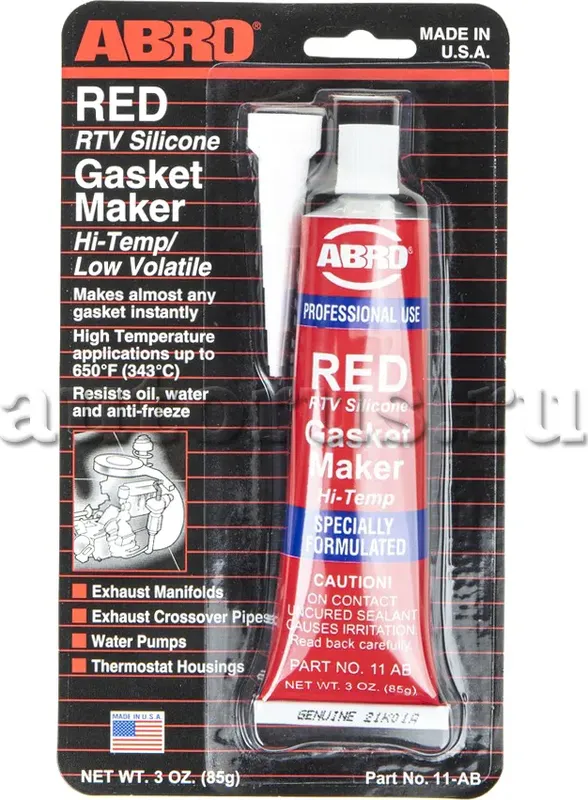 ЖИДКОСТЬ ГЕРМЕТИК ПРОКЛАДКА ABRO 11AB СИЛИК.КРАСНЫ Abro. Артикул 11AB
