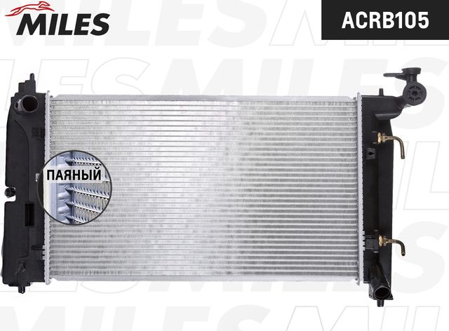 Радиатор охлаждения двигателя Miles для Toyota Corolla E120, E130 2001-2008. Артикул ACRB105