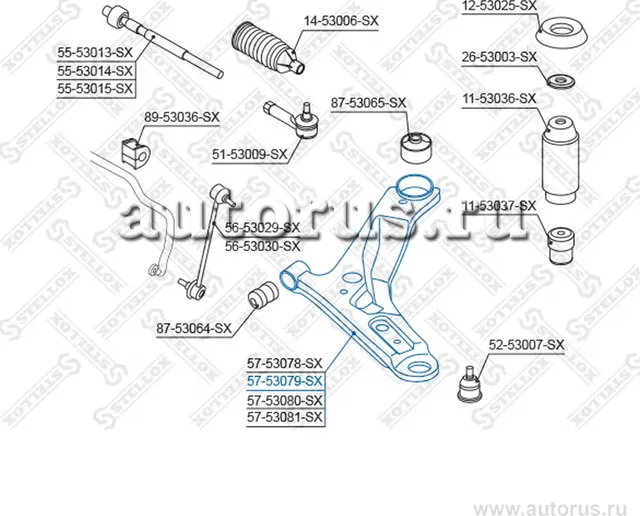 57-53079-SX_рычаг левый! без г/у/ KIA Picanto 04 (Stellox) Stellox. Артикул 5753079SX