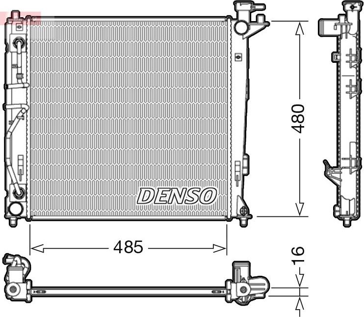 Радиатор охлаждения двигателя Denso. Артикул DRM41007