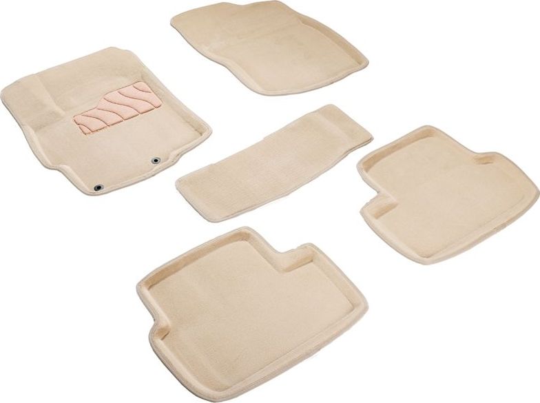 Коврики Seintex 3D ворсовые для салона Mitsubishi Lancer 10 2007-2017 БЕЖЕВЫЕ. Артикул 84141