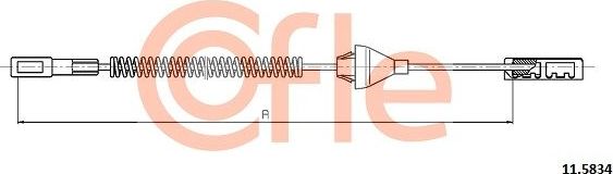 Трос ручника (тросик ручного тормоза) Cofle. Артикул 92.11.5834