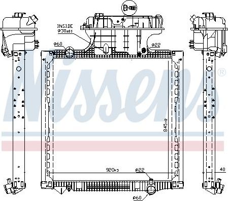 Радиатор охлаждения двигателя Nissens для MAN TGS 2006-2026. Артикул 628757