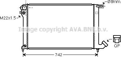 Радиатор охлаждения двигателя AVA. Артикул CNA2137