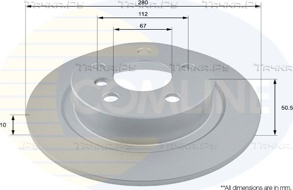 Тормозной диск Comline Comline задний для MINI Hatch III (F55/F56) 2019-2026. Артикул ADC2801