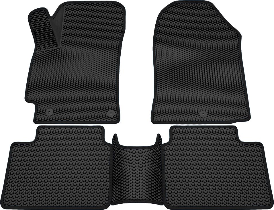 Коврики Rezkon 3D EVA ромб резиновые для салона Hyundai Elantra VI 2015-2020 Черный кант. Артикул 9220015401