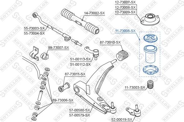 Пыльник амортизатора (стойки) Stellox передний для Daewoo Espero 1995-1999. Артикул 11-73008-SX