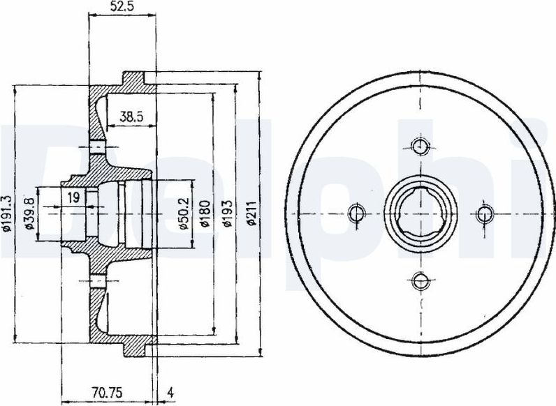 Тормозной барабан Delphi. Артикул BF96