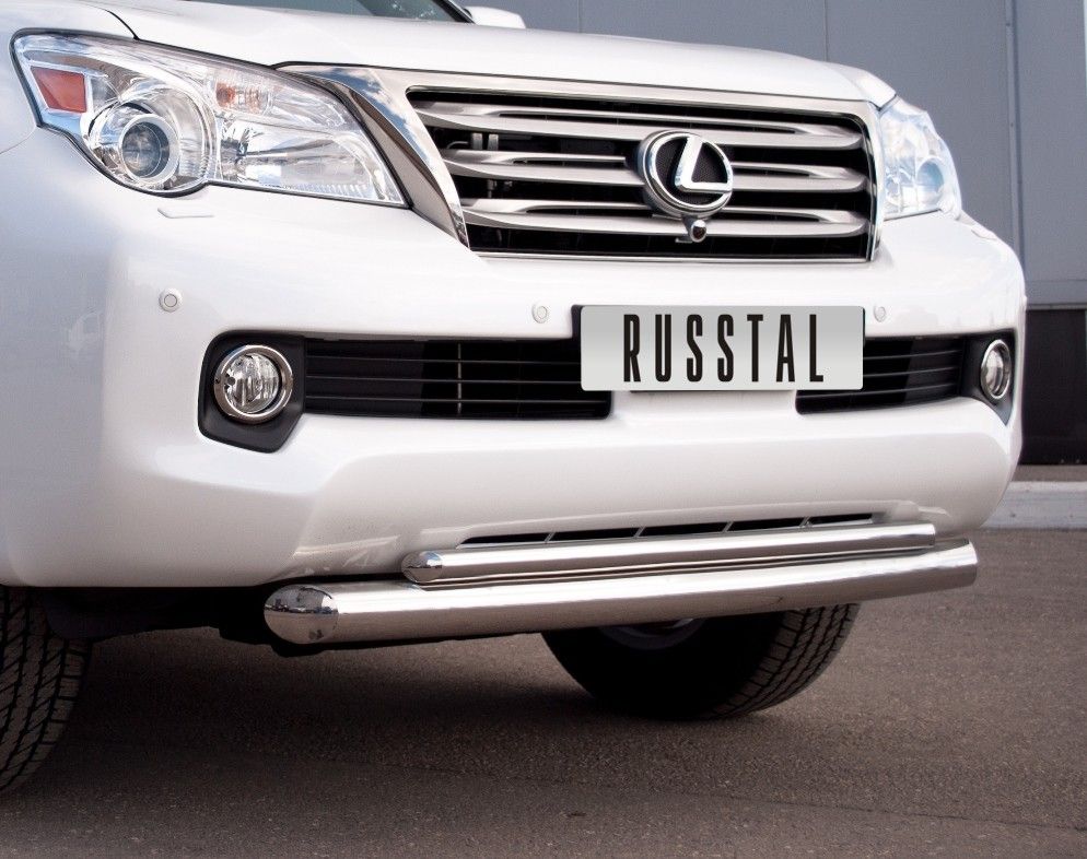 Защита RusStal переднего бампера d76/42 (дуга) для Lexus GX 460 2009-2013. Артикул GXZ-000802