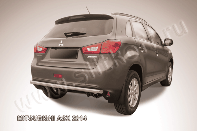 Защита Slitkoff заднего бампера d57 для Mitsubishi ASX 2012-2016. Артикул MAS14-015