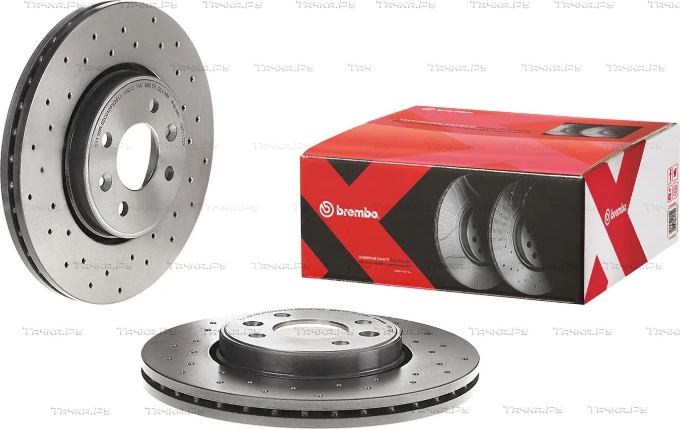 Тормозной диск Brembo XTRA LINE - Xtra передний для Renault Megane I 1996-2003. Артикул 09.8137.2X