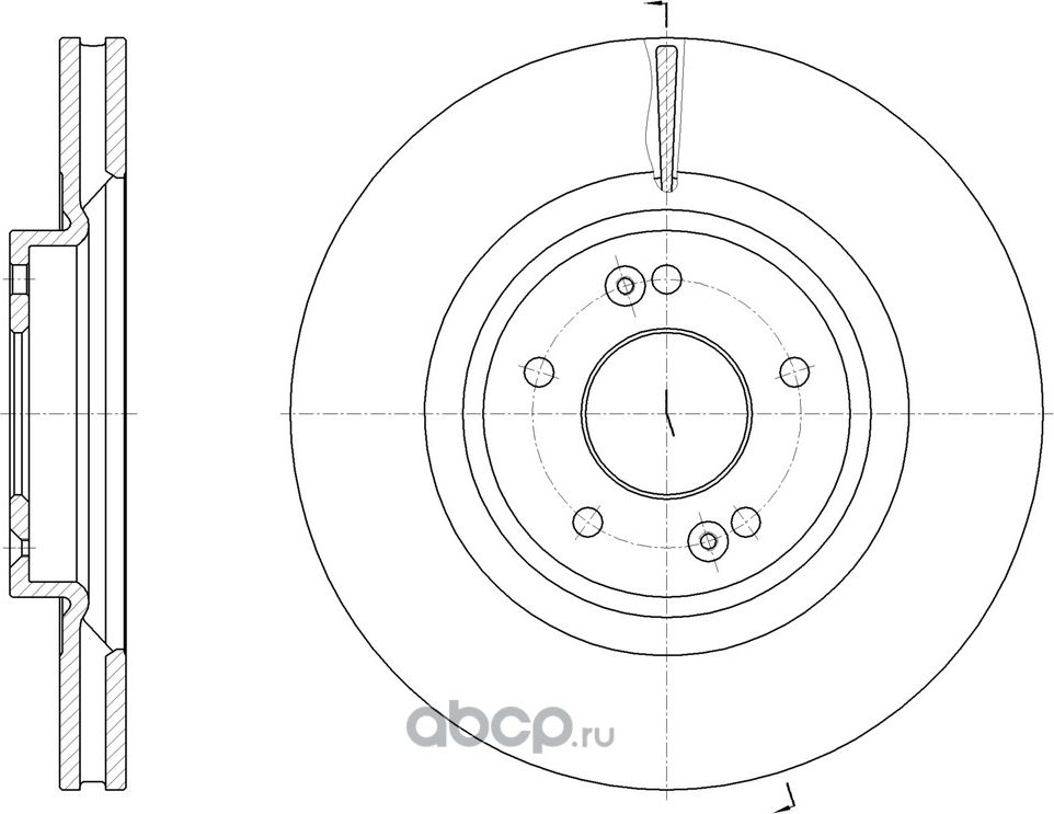 Диск тормозной вентилируемый (G-Brake). Артикул GR21553