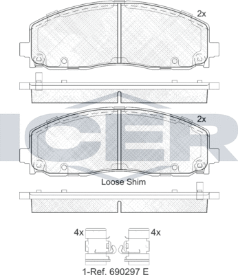 Тормозные колодки Icer. Артикул 182054