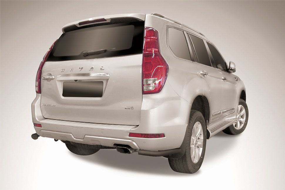 Защита Slitkoff задняя уголки d57 для Haval H9 I рестайлинг 2017-2026 Черная. Артикул HavH9-17-009B