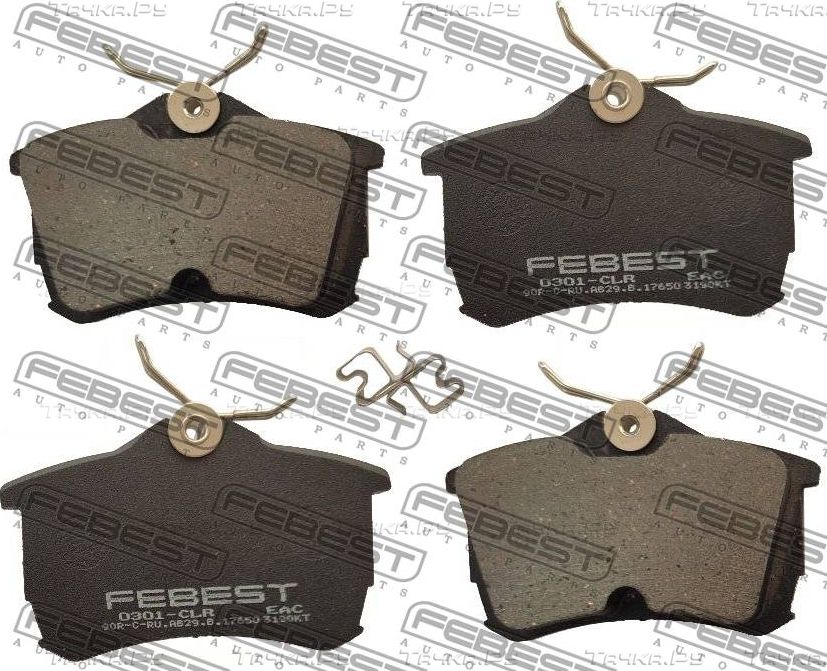 Тормозные колодки Febest задние для Volkswagen Polo IV 2002-2010. Артикул 0301-CLR