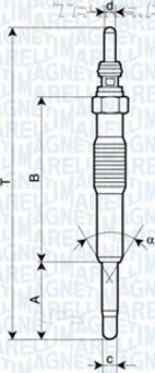 Свеча накаливания (накала) Magneti Marelli. Артикул 062900027304