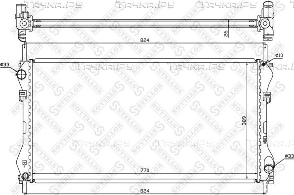 Радиатор охлаждения двигателя Stellox. Артикул 10-25375-SX