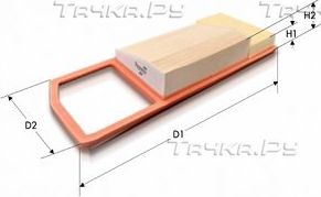 Воздушный фильтр  Tecneco Filters для Fiat 500 II 2009-2026. Артикул AR1619PM