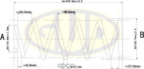 Пружина подвески G.U.D. передняя для Peugeot 406 I 1995-2004. Артикул GCS066721