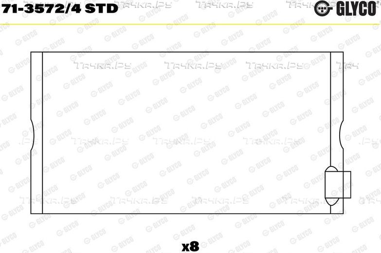 Вкладыши шатунные Glyco. Артикул 71-3572/4 STD