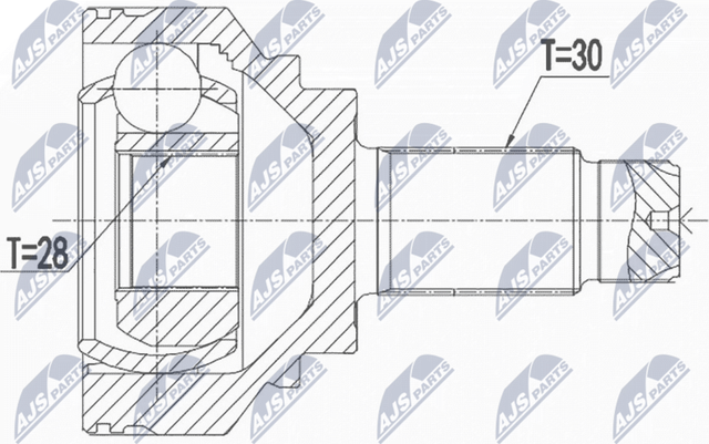 Шрус внутренний (граната) NTY задний для BMW 1 I (E81/E82/E87/E88) 2007-2011. Артикул NPZ-BM-028