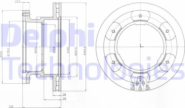 Тормозной диск Delphi. Артикул BG9069