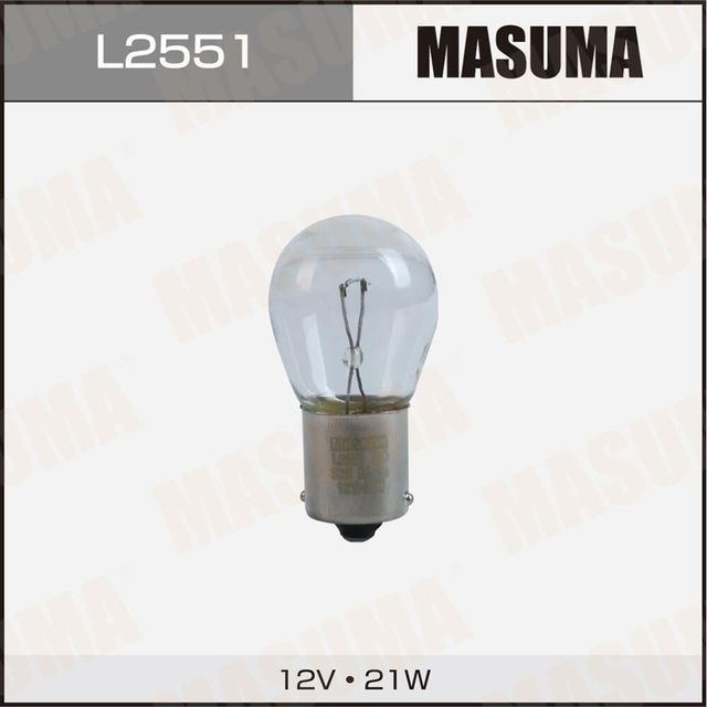 Лампа цок. 12v 21W BA15s S25 одноконтактная (упаковка 2 шт, цена за 1 шт) (Masuma). Артикул L2551