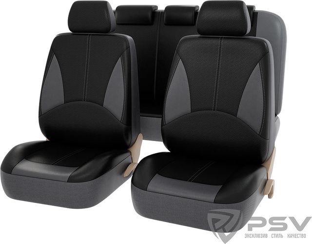 Чехлы PSV Imperial Next цвет Серо-черный, экокожа. Артикул 134347